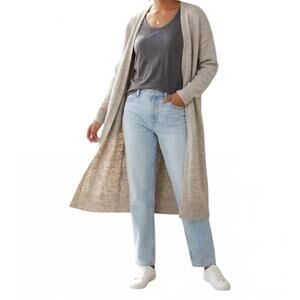 NEW THINGS BETWEEN long open front cardigan in heather stone
